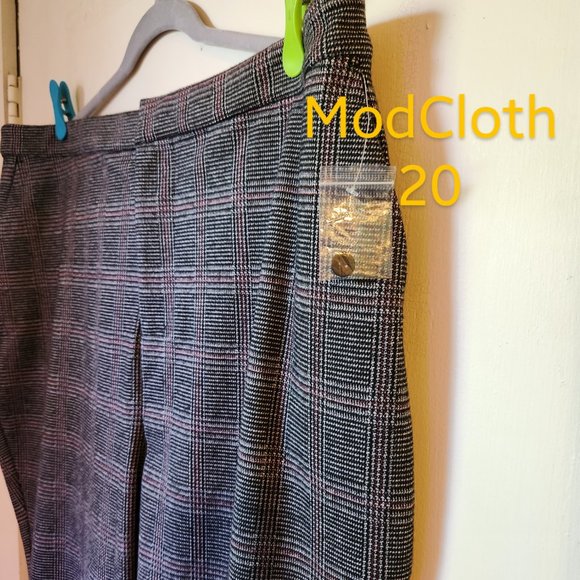 ModCloth Cropped Plaid Trousers Sz 20W NWT - Picture 2 of 10